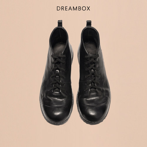 DREAMBOX钧博水洗马皮男士马丁靴极简复古高帮男鞋2025新款短靴 - 图3