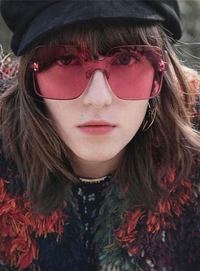 景甜连体果冻色大墨镜王子文同款