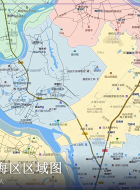 澄海区区域图 现代简约装饰画 办公室挂画 定制地图挂图