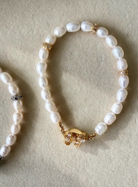 MAKIIMAKII 蝴蝶结珍珠手链女高级感简约风时尚海岛度假礼物新款