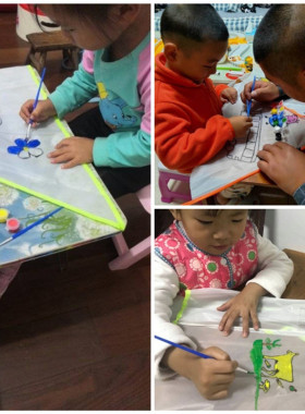 空白风筝潍坊DIY绘画画涂鸦填色益智教学活动手工制作材料包线条