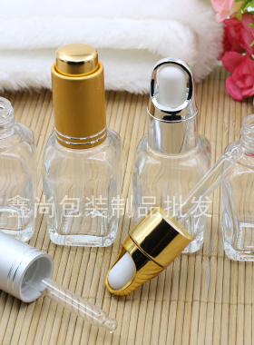 方形透明精油瓶子香水精华玻璃