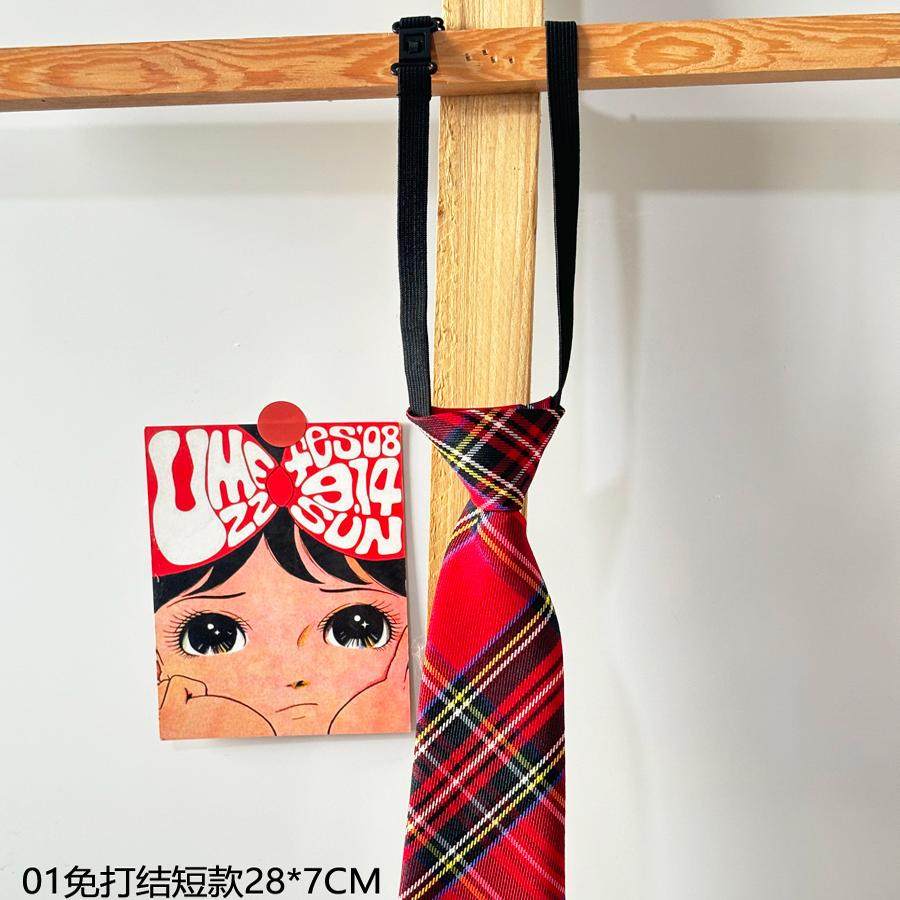 买二送一节日绿红色格子领带女免打学生装饰毕业照领结摇滚手打潮,淘宝优惠券,粉丝福利购,淘宝优惠卷