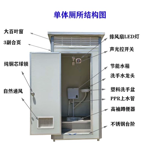 Новый продукт на открытом воздухе мобильная туалетная ванная комната домашняя площадка с живописной точкой сельской реконструкции туалет туалет