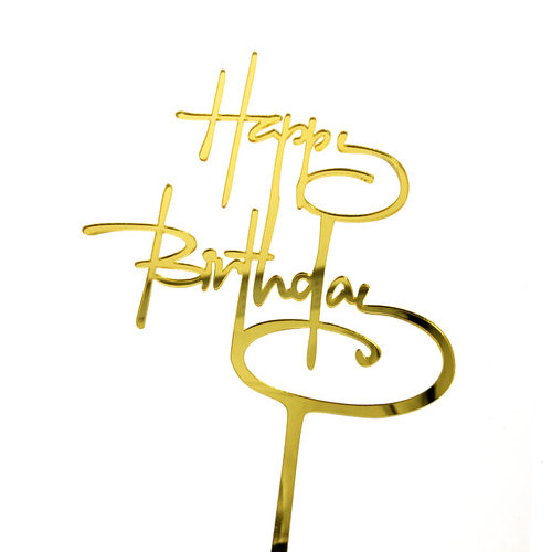 亚克力手写书法生日快乐蛋糕装饰插牌 happy birthday烘焙插件 - 图3