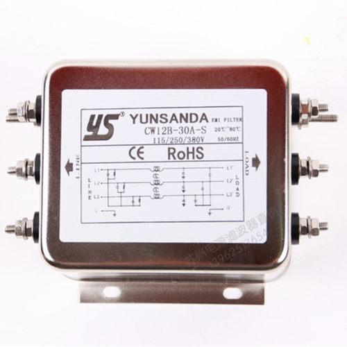 三相三线电源滤波器380V伺服变频器通用抗干扰CW12B-10A30A40A-S - 图0