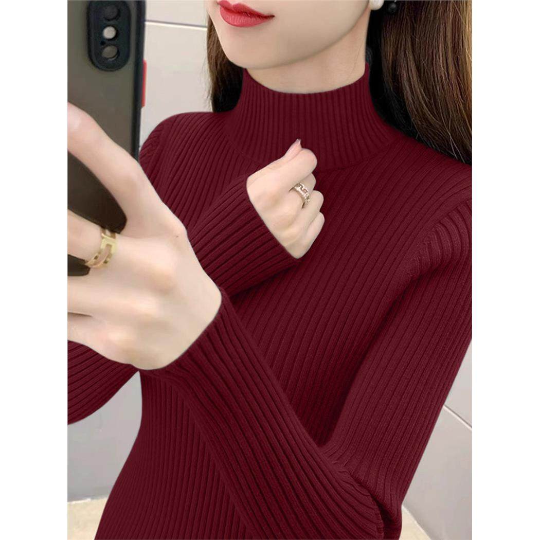 深灰色半高领毛衣修身内搭打底上衣加厚款长袖针织衫春季新款女装,淘宝优惠券,粉丝福利购,淘宝优惠卷