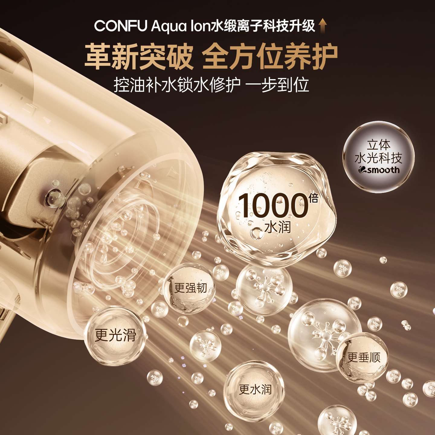 康夫Silk 3菱光水离子高速电吹风机护发静音速干家用风筒2026新款