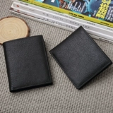 Мужской короткий кожаный складной модный длинный бумажник, из натуральной кожи, воловья кожа