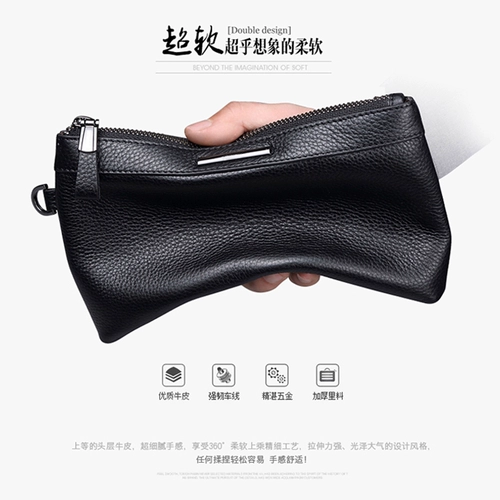 Сумка с петлей на руку, кожаная маленькая сумка клатч, из натуральной кожи