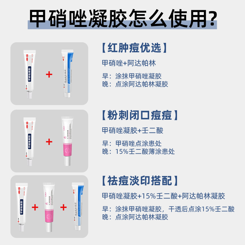 甲硝唑凝胶正品阿达帕林甲硝锉官方旗舰店祛痘药膏搭壬二酸维a酸