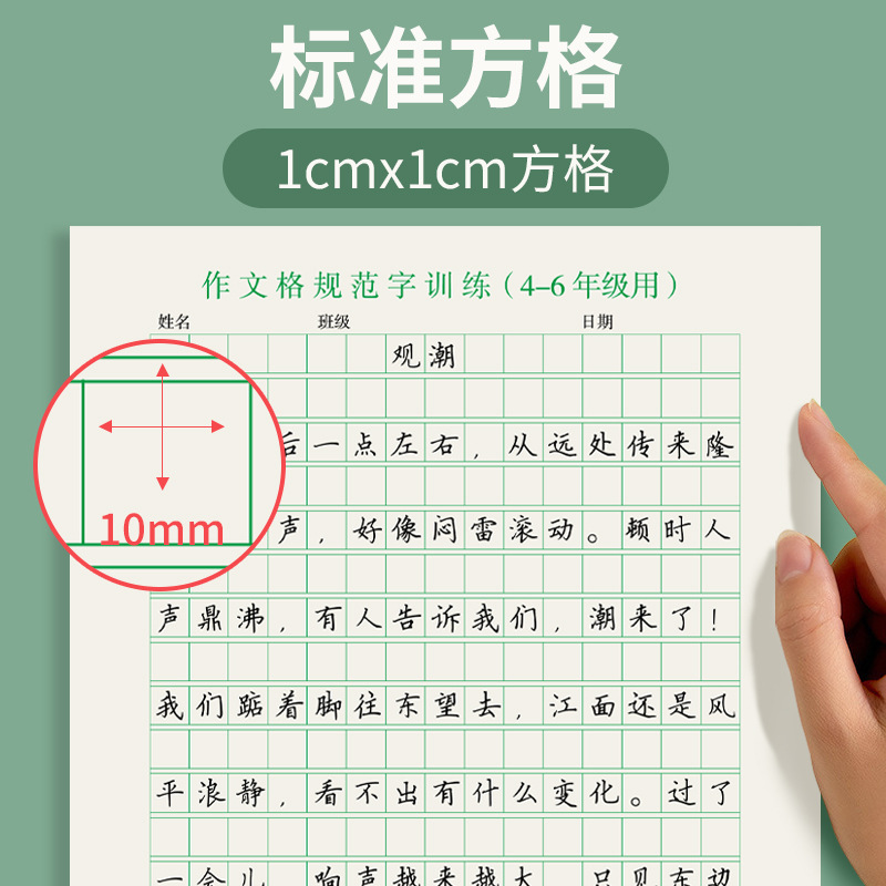 考试卷面分硬笔训练字帖小学生儿童横线格作文格练字帖男女生楷书作文训练纸作文本 - 图1