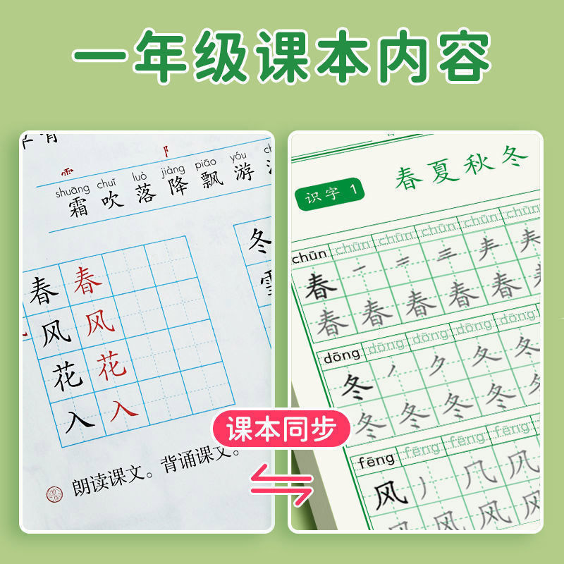 人教版语文同步字帖一年级二年级三上册下册小学生练字帖四五六硬笔书法楷书练字本笔画笔顺每日一练儿童生字铅笔写字练习描红专用 - 图3