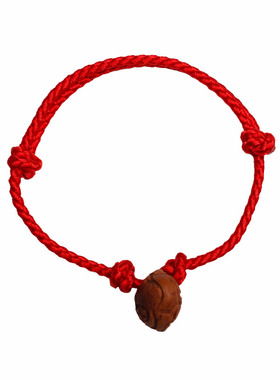 本命年红绳手链野生桃木桃核婴儿童护身符孕妇宝宝防惊吓桃胡手绳