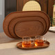 Wood Grain Oval Plastic Tray Home Dinner Plate