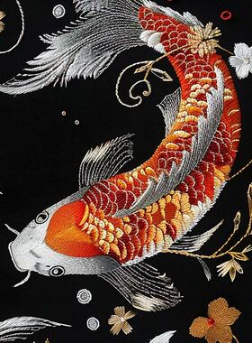 玄关手工可定制苏绣招财锦鲤挂画