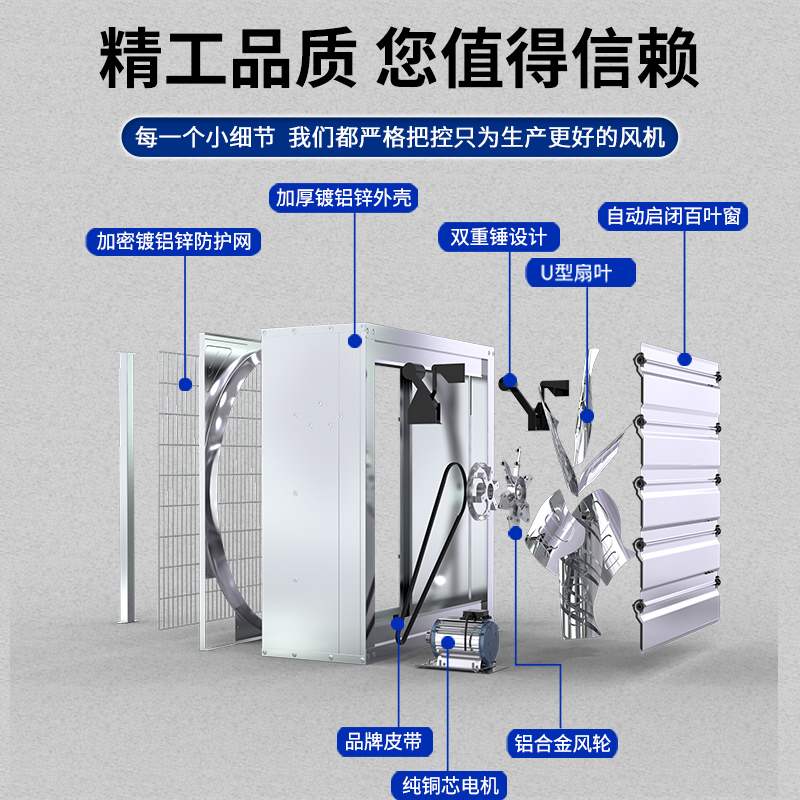 负压风机工业排风扇工厂养殖场排气扇大功率通风换气扇强力抽风机