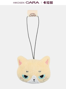 HIKOSEN CARA卡拉猫新款多巴胺公仔面料猫头挂件包包挂饰