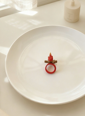 大魔王hahaha篝火粘土戒指diy纯手工创意火堆光明戒指小众饰品