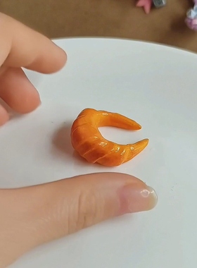 牛角包戒指石塑粘土diy手工戒指原创面包食玩创意设计食指戒卡通