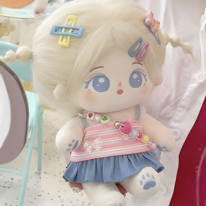 棉花娃娃正版女玩偶送娃衣无属性20cm厘米公仔小女孩毛绒玩具礼物,淘宝优惠券,粉丝福利购,淘宝优惠卷