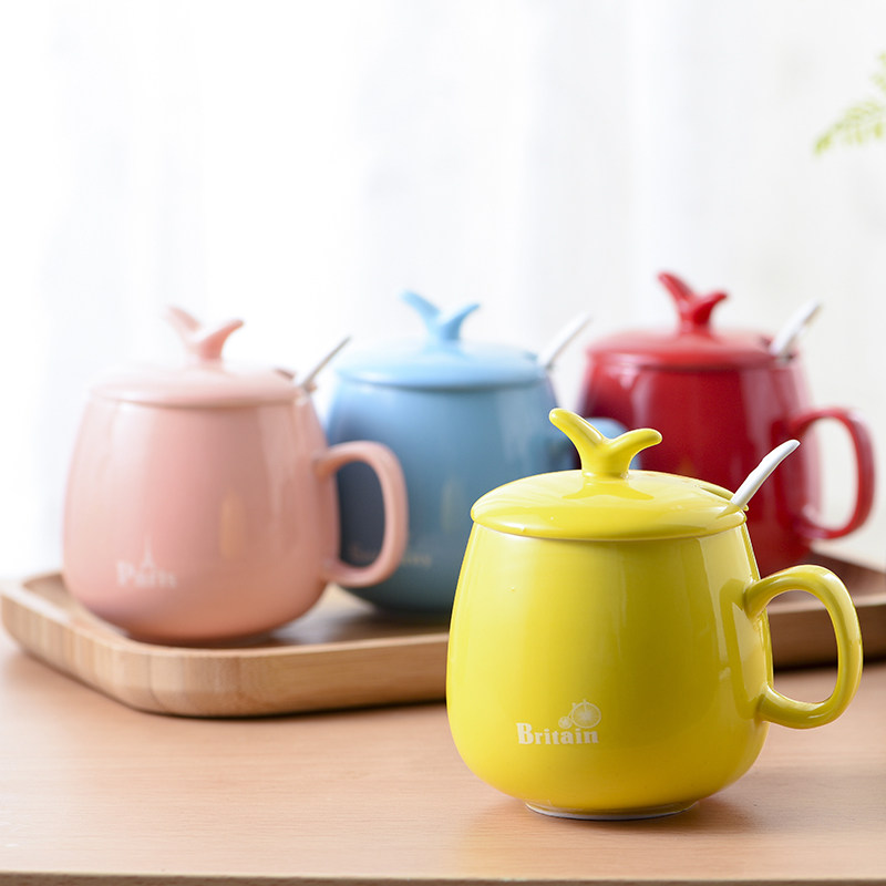 新款陶瓷杯子带盖勺个性潮流创意喝水杯家用男女茶杯咖啡杯马克杯,淘宝优惠券,粉丝福利购,淘宝优惠卷