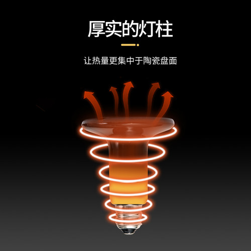 Reptizoo陶瓷加热灯泡无光取暖鹦鹉宠物爬宠刺猬蜥蜴保温陶瓷灯罩 - 图3