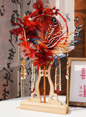 非遗缠花团扇新娘结婚diy材料包婚礼喜扇手工送礼中式秀禾服成品