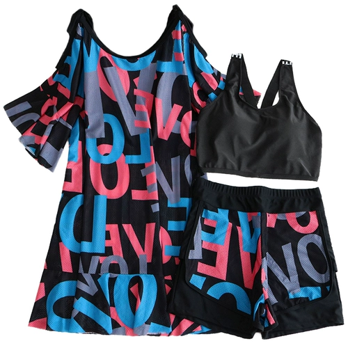 Спортивный купальник, раздельный большой комплект, 3 предмета, оверсайз