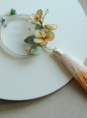 新中式非遗绒花车挂件精致送礼