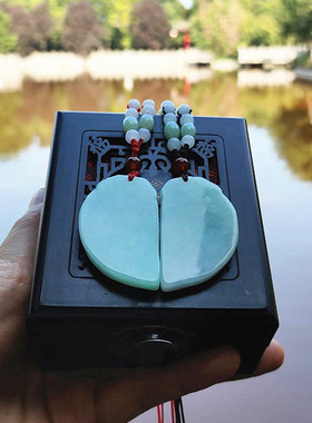 心玉行天然翡翠玉龙凤呈祥玉佩