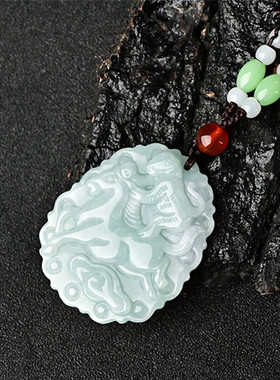 生肖马上封候毛衣链证书玉坠男女