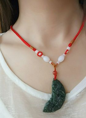 和田玉龙凤配情侣款挂件证书吊坠