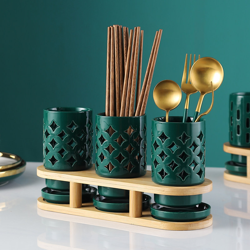 日式陶瓷公筷筒创意家用筷篓厨房收纳架餐具笼沥水防霉勺子置物架,淘宝优惠券,粉丝福利购,淘宝优惠卷