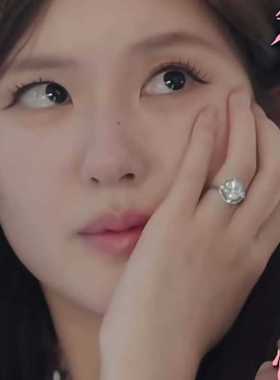 许我耀眼许妍赵露思同款满钻戒指轻奢小众高级感指环气质百搭新款