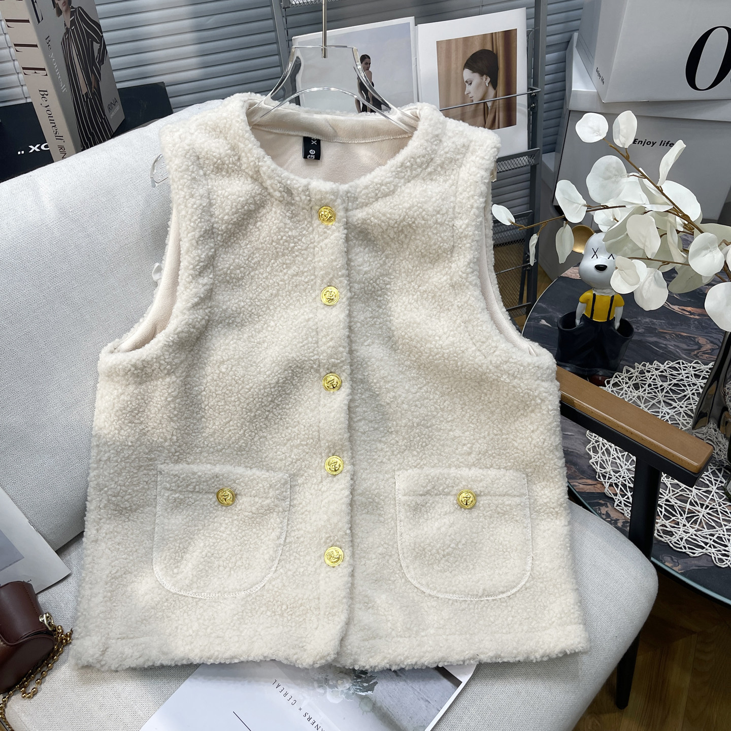 胡子叔大码女装秋冬新款小香风颗粒绒马甲女胖mm保暖外穿百搭背心,淘宝优惠券,粉丝福利购,淘宝优惠卷