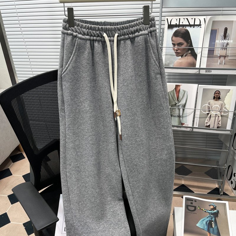 胡子叔大码秋冬200斤加绒加厚软糯直筒裤松紧腰抽绳休闲阔腿裤女,淘宝优惠券,粉丝福利购,淘宝优惠卷