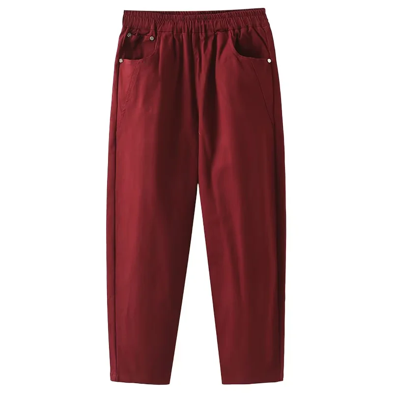 胡子叔大码女装2025春季新款水洗棉哈伦裤女胖mm显瘦宽松休闲裤子,淘宝优惠券,粉丝福利购,淘宝优惠卷