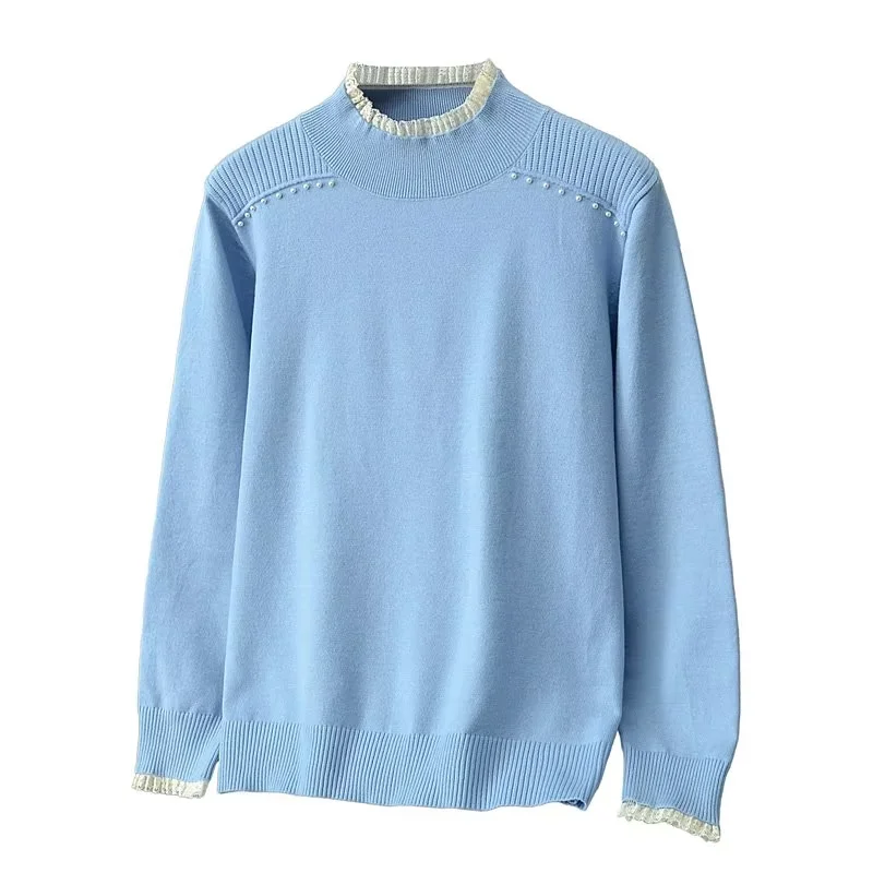 胡子叔大码女装法式高龄蕾丝花边打底针织衫内搭毛衣百搭上衣女,淘宝优惠券,粉丝福利购,淘宝优惠卷