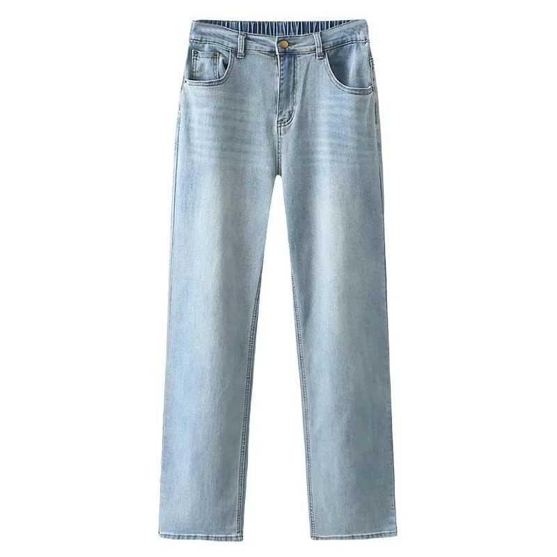 胡子叔大码女装牛仔裤女阔腿裤胖mm裤子胯宽高腰弹力长裤直筒裤,淘宝优惠券,粉丝福利购,淘宝优惠卷