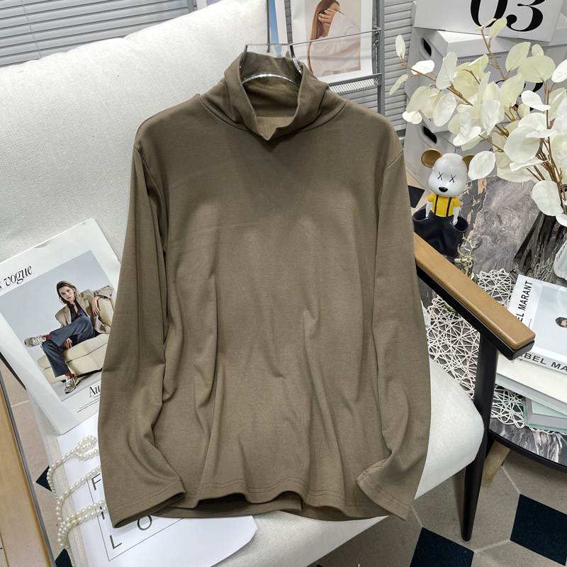 胡子叔大码女装黑色打底衫螺纹秋冬长袖高领内搭加厚磨毛百搭上衣,淘宝优惠券,粉丝福利购,淘宝优惠卷