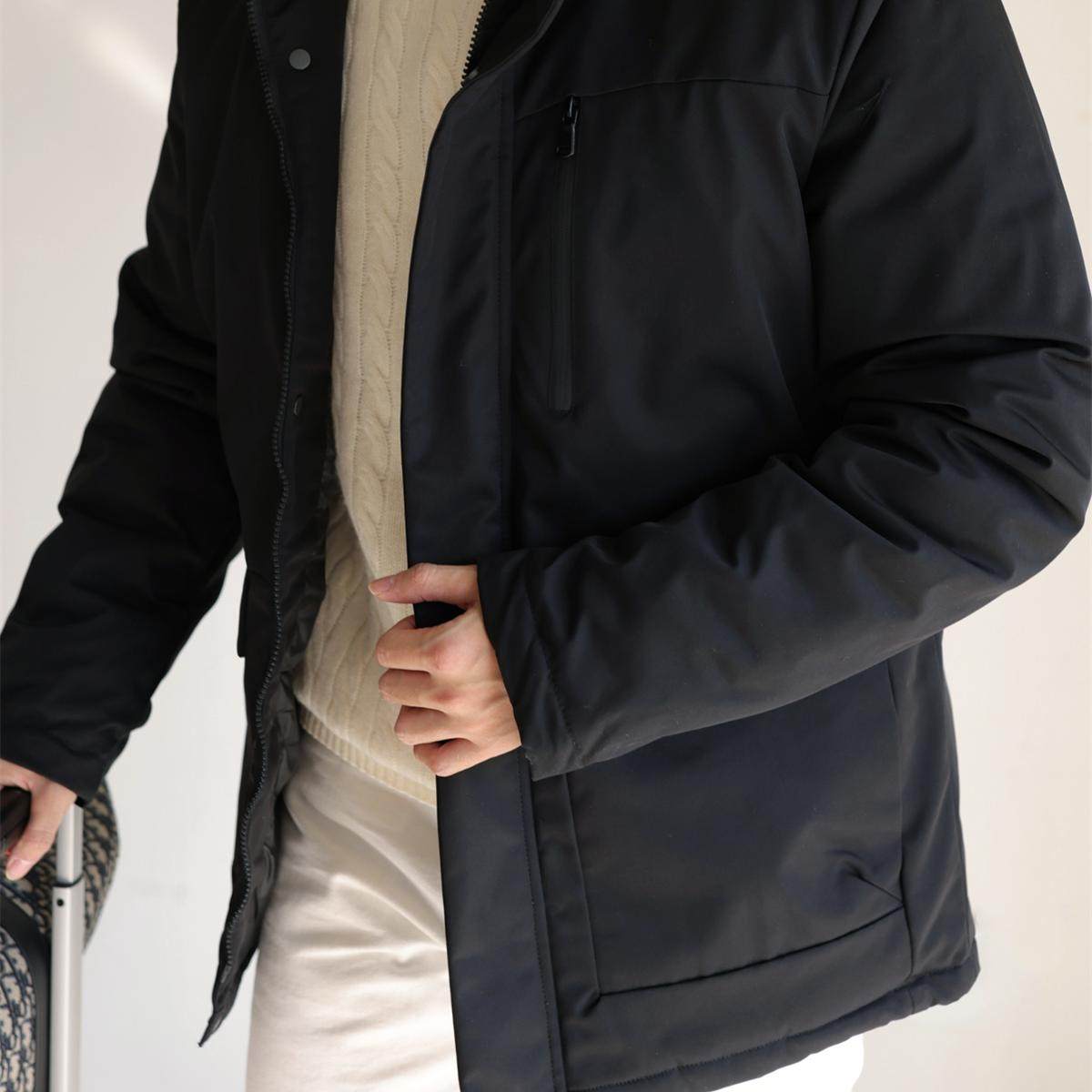 YUXIAN冬季连帽可拆卸保暖立领派克服加厚休闲商务棉服中长款外套,淘宝优惠券,粉丝福利购,淘宝优惠卷