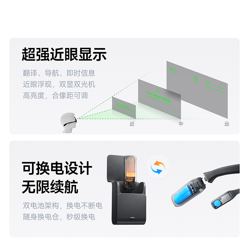 夸克AI眼镜S1智能眼镜第一视角拍摄双目显示近眼导航实时翻译提词器千问AI对话助手运动相机语音控制超强续航,淘宝优惠券,粉丝福利购,淘宝优惠卷