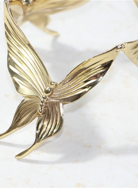 创意客厅铜蝴蝶水晶摆件家居饰品