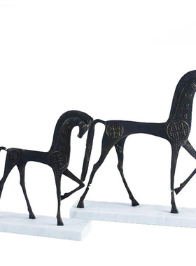 后现代欧式样板房间新中式摆件金