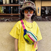 2026 new color-blocked crossbody bag, colorful sports waist bag, outdoor chest bag, outdoor versatile running bag for boys and girls