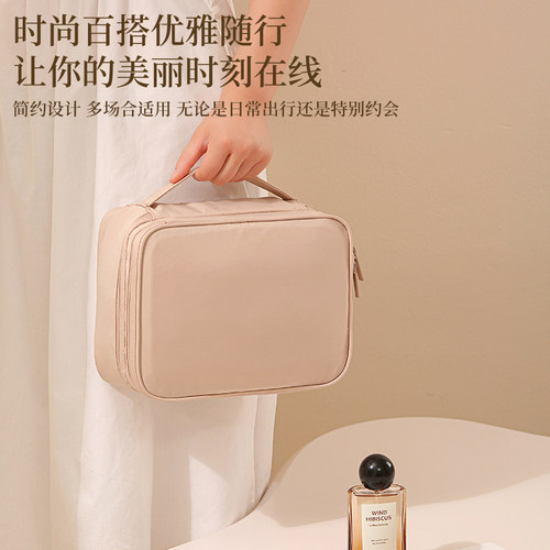 大容量化妆包女便携式新款分区手提化妆刷收纳包高端旅行洗漱包袋 - 图3