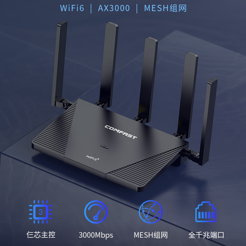 COMFAST AX3000家用WiFi6无线路由器千兆双频高速大户型全屋覆盖穿墙王mesh组网增强器子母路由器CF-WR631AX-图0