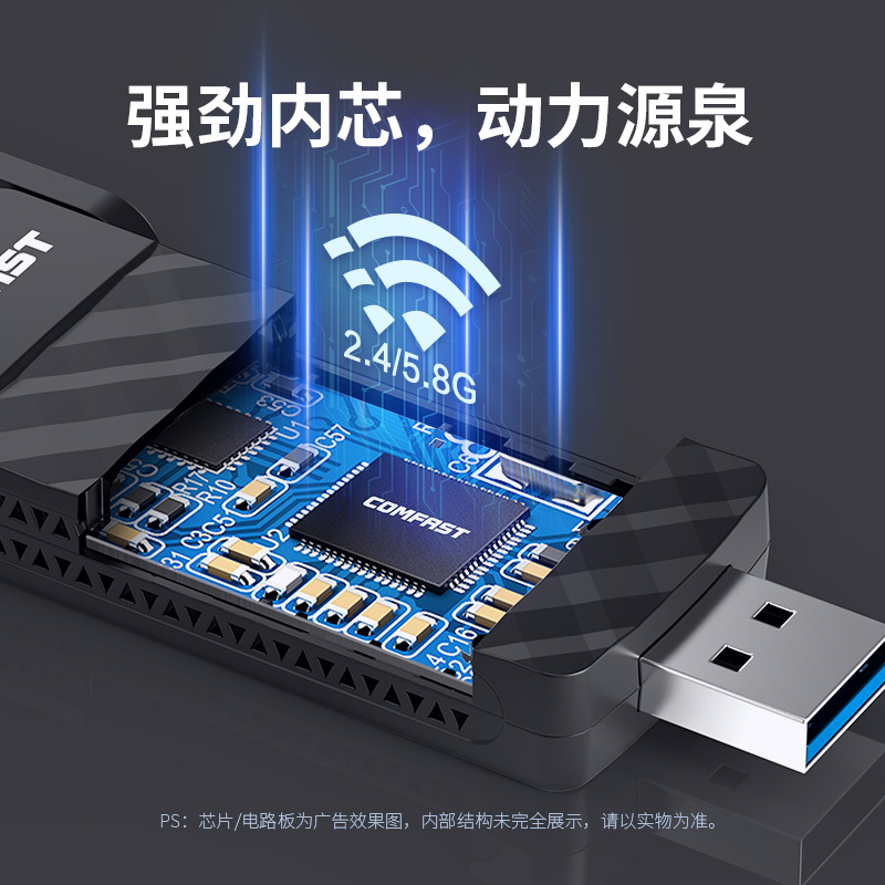 WiFi6免驱电竞游戏无线网卡千兆5G双频1800M台式机wifi接收器笔记本电脑外置USB3.0接口COMFAST网络信号952AX - 图2