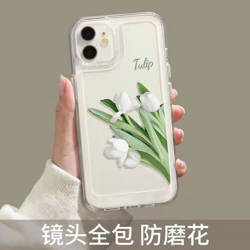 白色郁金香适用于华为mate60pro透明p60手机壳个性nova11/荣耀80 - 图2